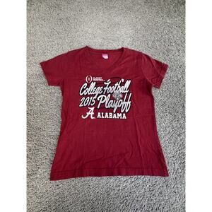 Alabama Shirt Womens S Red NCAA Football 2015 Playoff College Graphic LAT India
